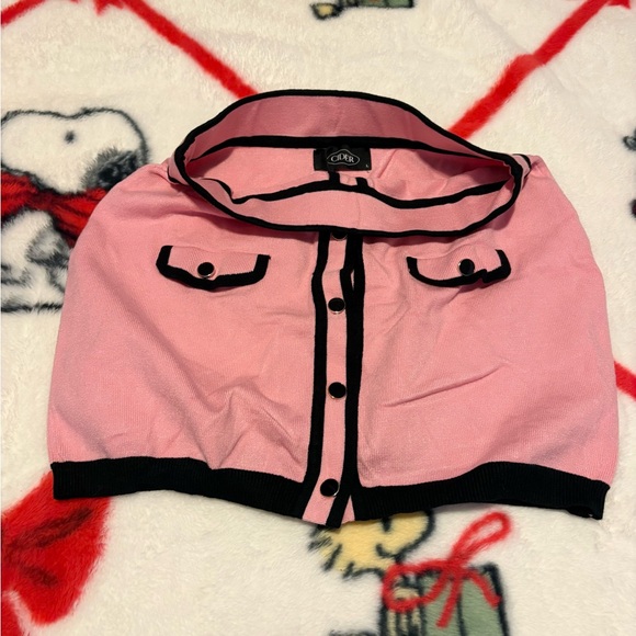 Cider Pink Mini Skirt with Black Trim - Picture 2 of 3